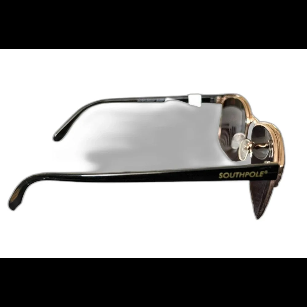 Southpole Women’s Sunglasses Black Gold Square Frame Studded UV Protection NWT